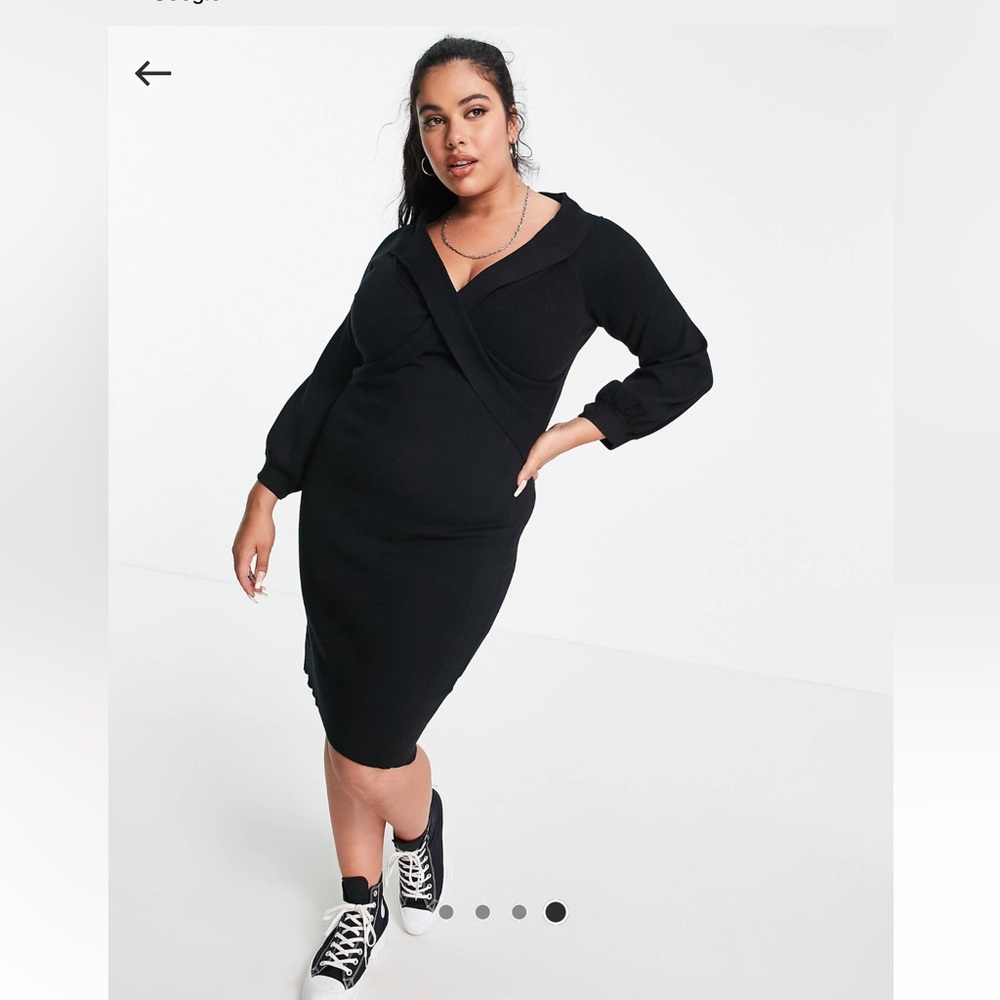Outrageous misfortune off shoulder knitted dress black size 12 NWT
